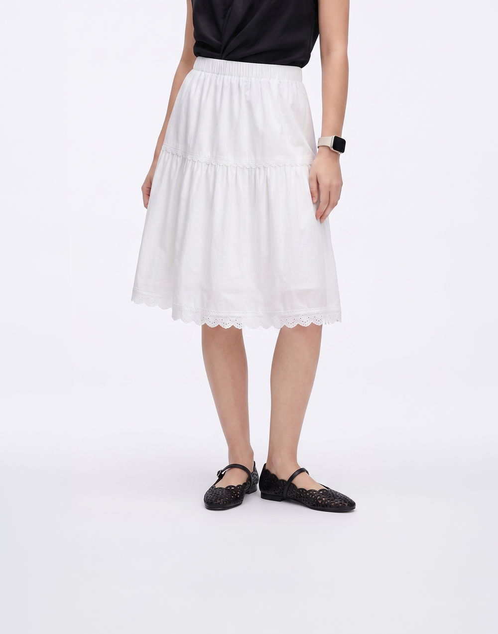 Cooling, Breathable With Tummy Control Petal Tiered Skirt