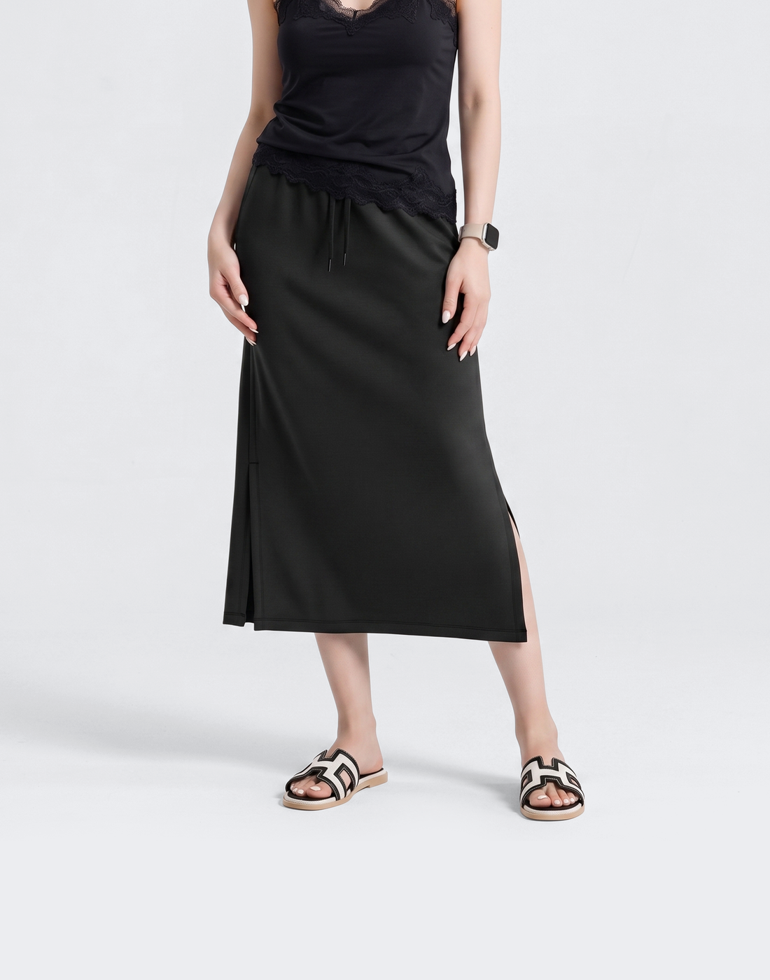 Cooling, Breathable & Buttery Soft Deluxe Skirt With Stretchable Waistband & Pockets