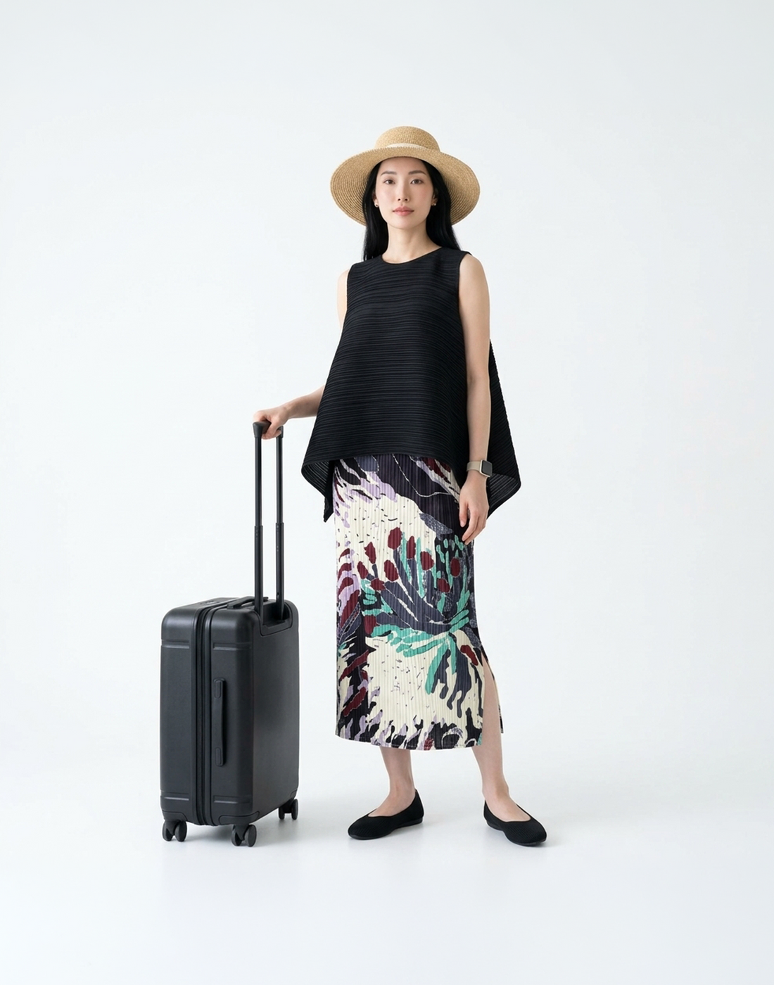 Wrinkle-Free, Cooling & Breathable Free Size Glimmer Skirt With Stretchy Waistband