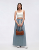 Cooling & Buttery Soft Mermaid Denim Skirt With Adjustable Waistband & Pockets