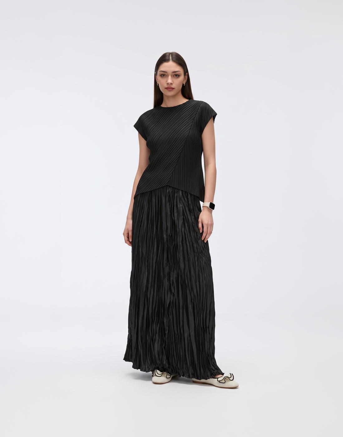Wrinkle-Free, Cooling & Breathable Free Size Pleated Vienna Skirt