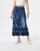 Cooling, Breathable & Stretchy Free Size Manhattan Pleated Denim Skirt With Pockets