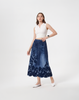 Cooling, Breathable & Stretchy Free Size Manhattan Pleated Denim Skirt With Pockets