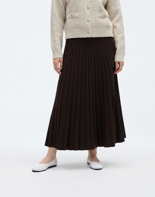 Buttery Soft, Warm & Free Size Nordic Pleated Skirt With Stretchy Waistband