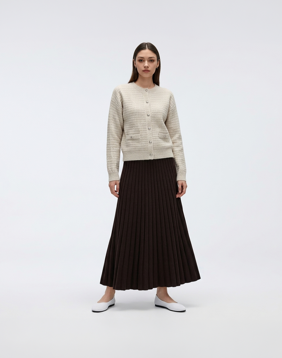 Buttery Soft, Warm & Free Size Nordic Pleated Skirt With Stretchy Waistband