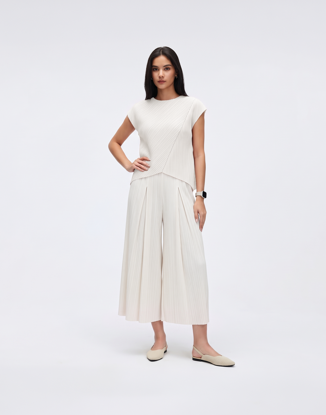 Wrinkle-Free, Cooling & Breathable Free Size Nelle Pants With Stretchy Waistband