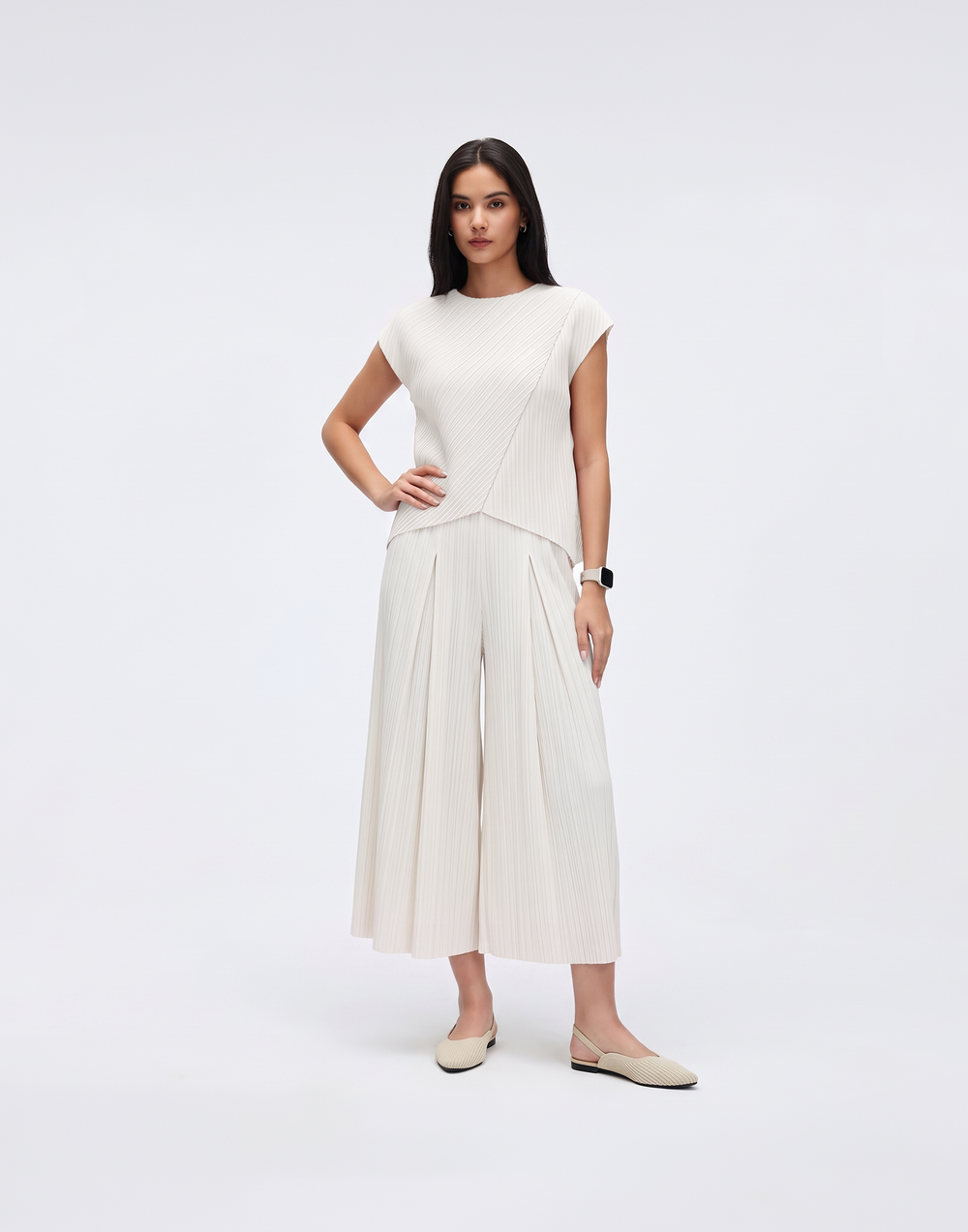 Wrinkle-Free, Cooling & Breathable Free Size Nelle Pants With Stretchy Waistband