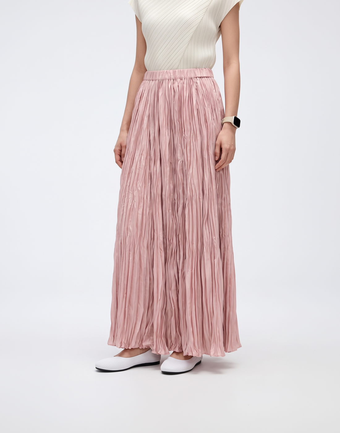 Wrinkle-Free, Cooling & Breathable Free Size Pleated Vienna Skirt
