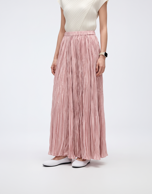 Wrinkle-Free, Cooling & Breathable Free Size Pleated Vienna Skirt