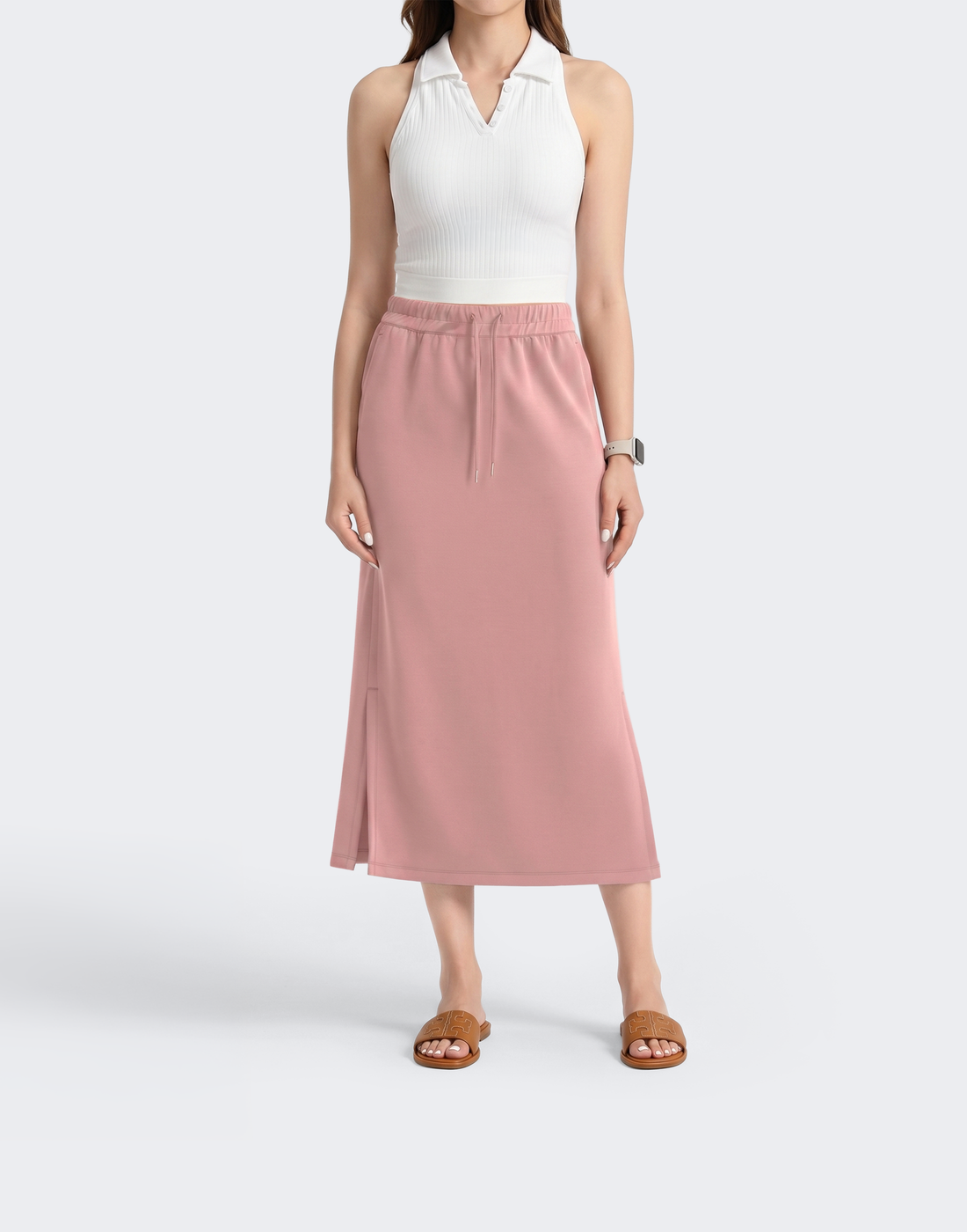 Cooling, Breathable & Buttery Soft Deluxe Skirt With Stretchable Waistband & Pockets