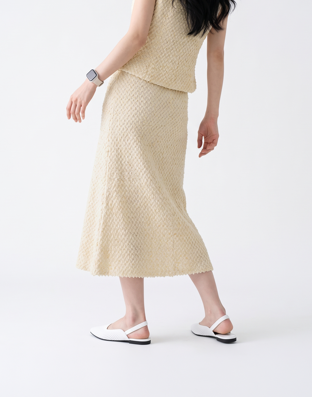 Wrinkle-Free, Cooling & Breathable Free Size Valencia Skirt With Stretchy Waistband