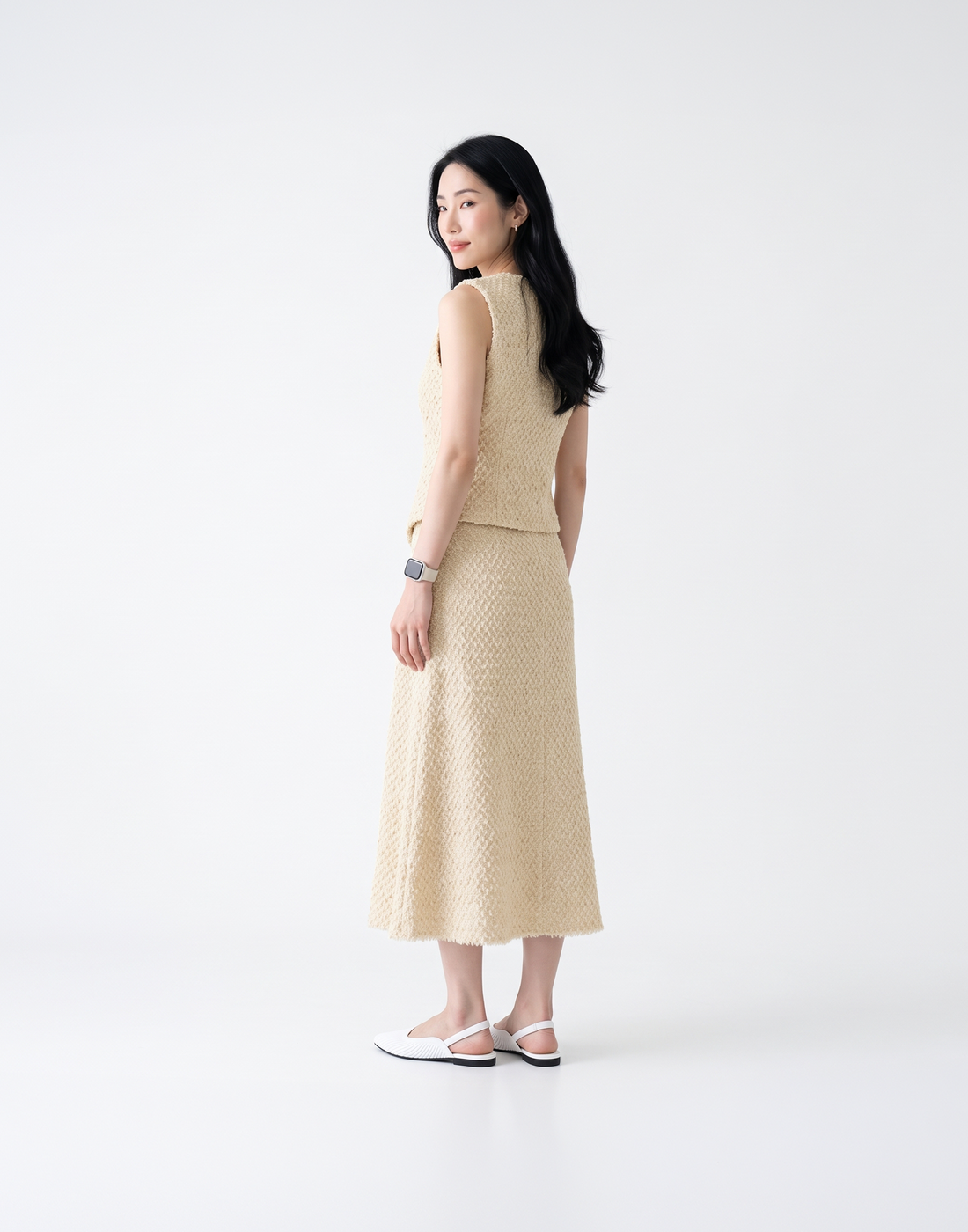 Wrinkle-Free, Cooling & Breathable Free Size Valencia Skirt With Stretchy Waistband