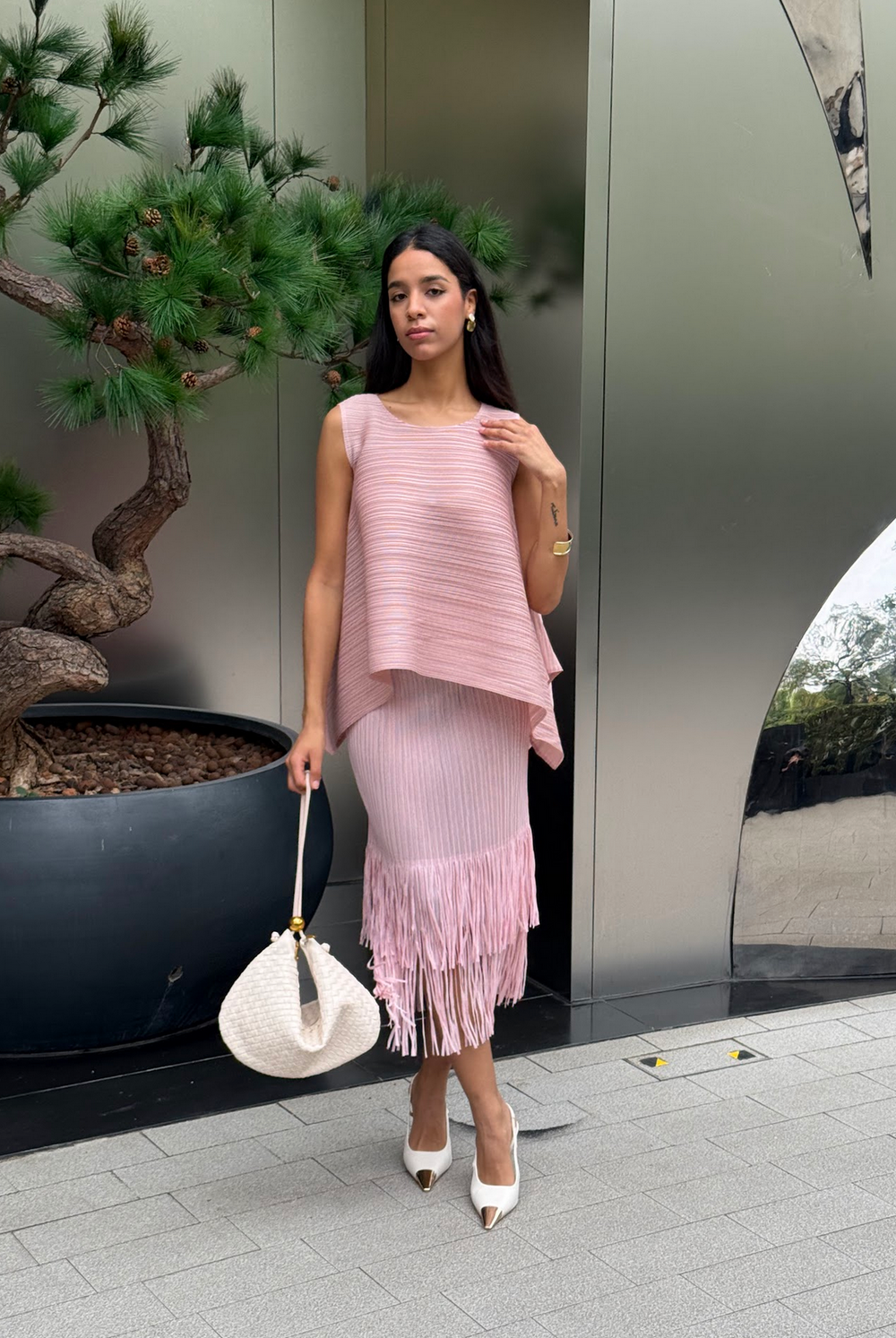 Cooling & Flattering Swirl Skirt With Elastic Waistband