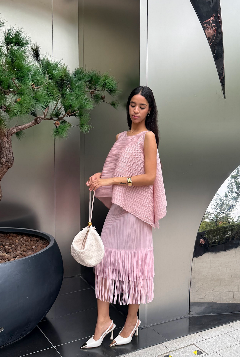 Cooling & Flattering Swirl Skirt With Elastic Waistband