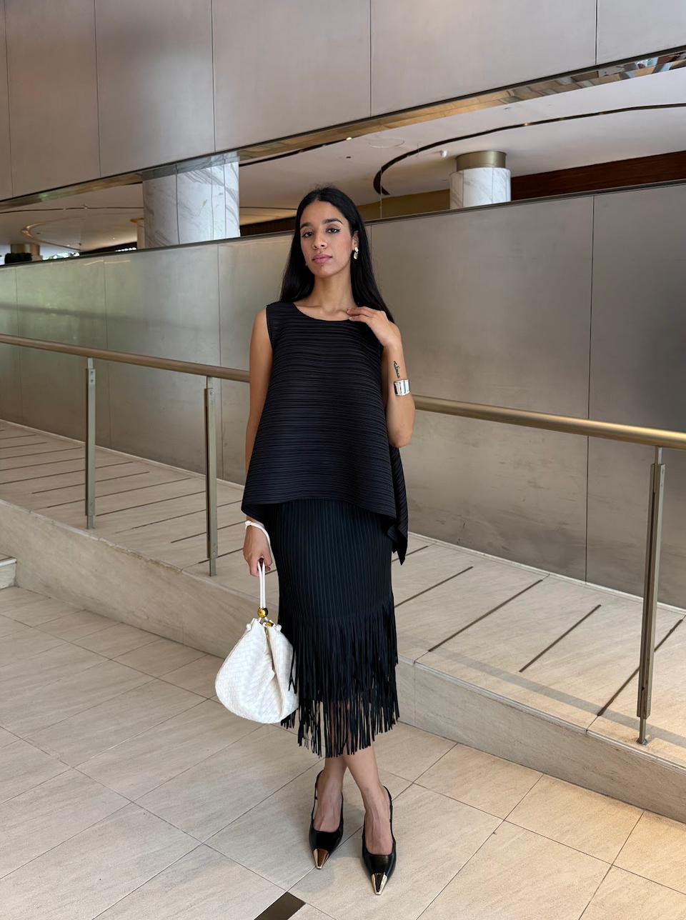 Cooling & Flattering Swirl Skirt With Elastic Waistband