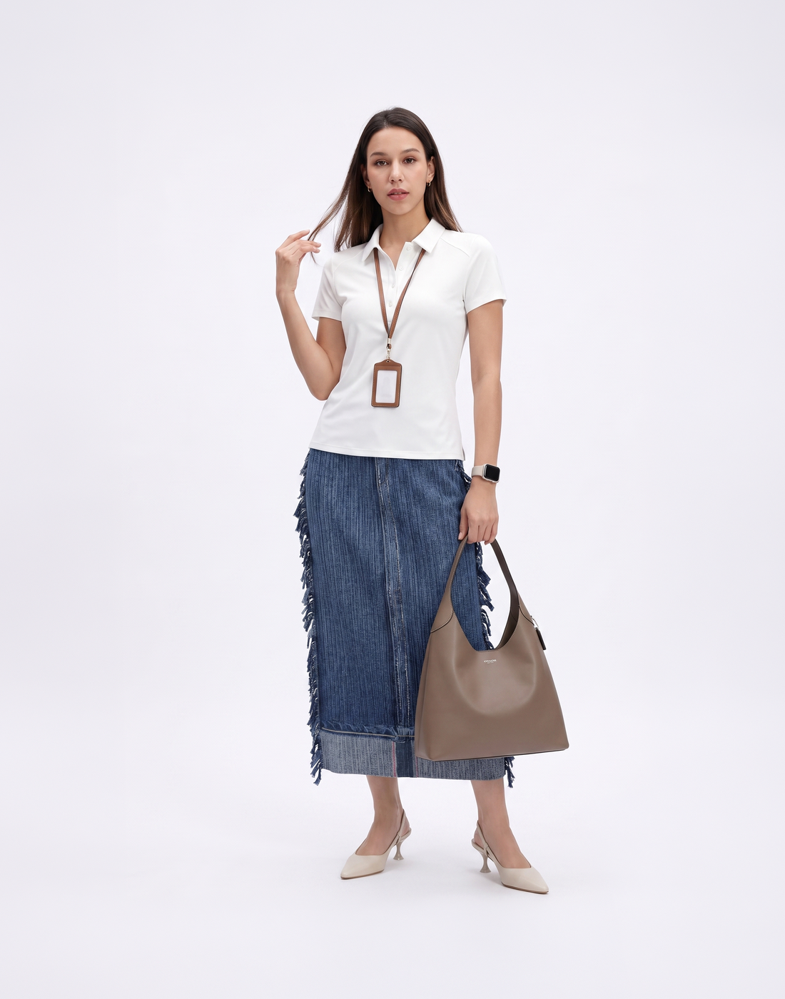 Wrinkle-Free, Cooling & Breathable Free Size Aspen Denim Skirt With Pockets