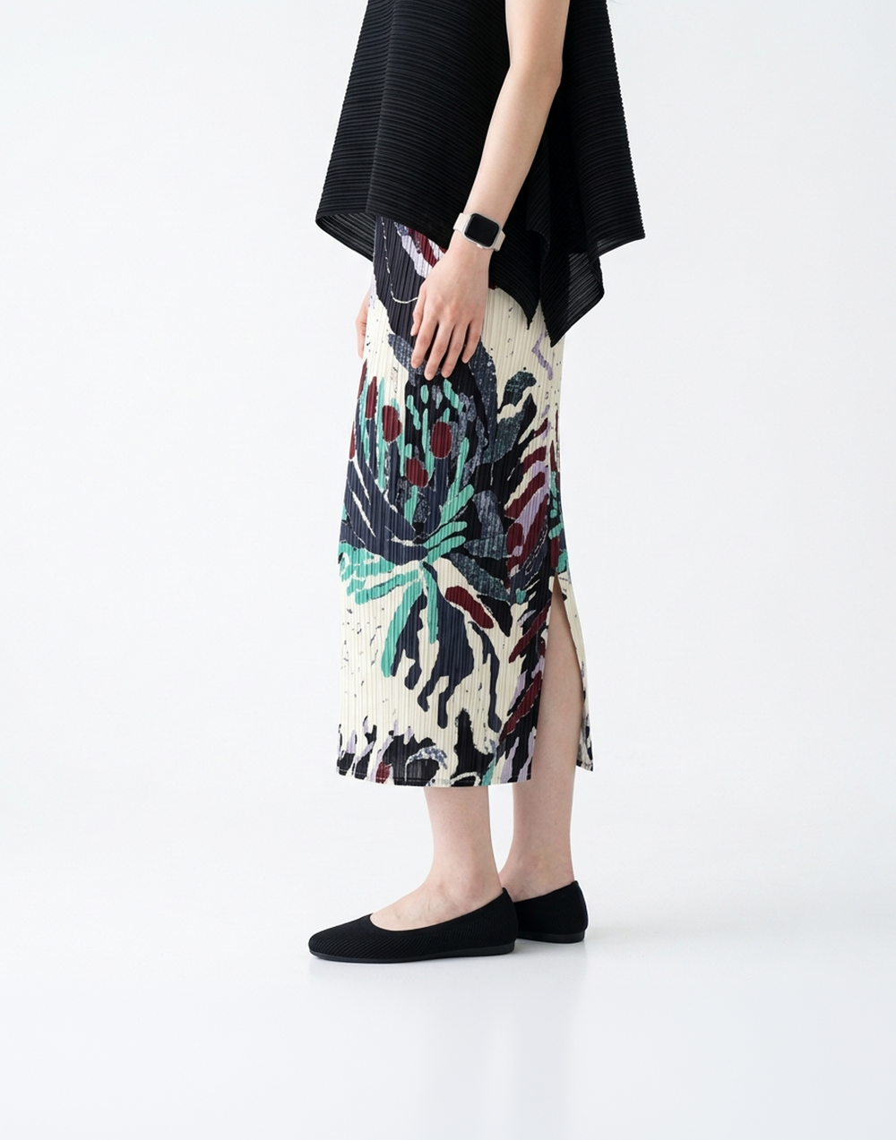 Wrinkle-Free, Cooling & Breathable Free Size Glimmer Skirt With Stretchy Waistband