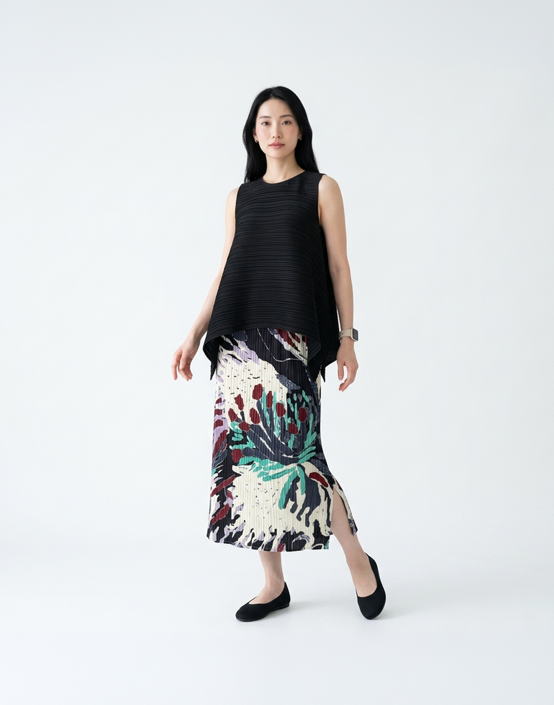 Wrinkle-Free, Cooling & Breathable Free Size Glimmer Skirt With Stretchy Waistband