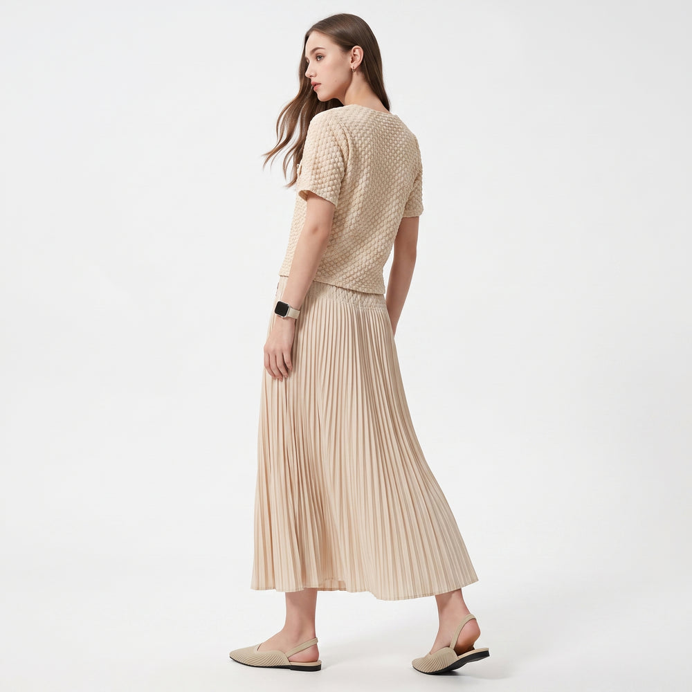 Wrinkle-Free, Cooling & Breathable Free Size Lit Pleated Set