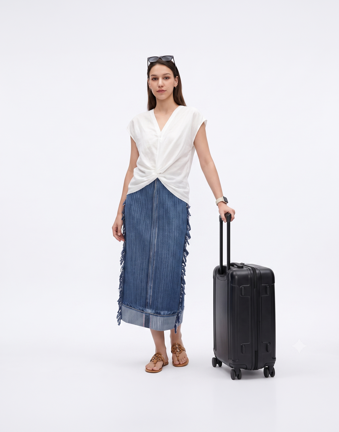 Wrinkle-Free, Cooling & Breathable Free Size Aspen Denim Skirt With Pockets