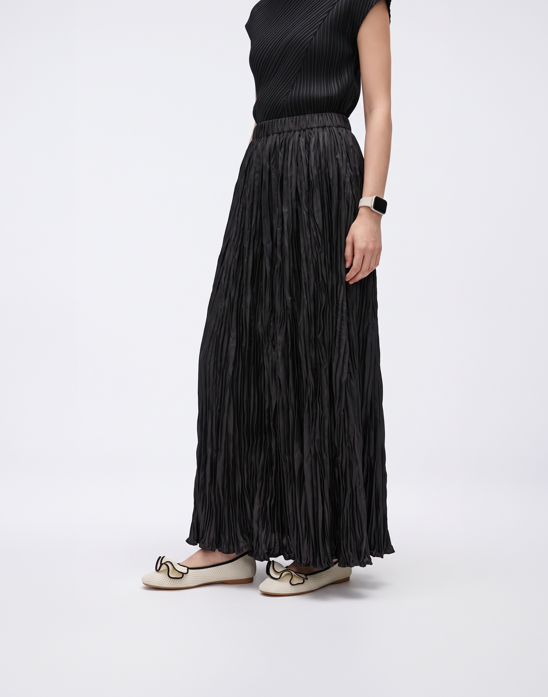 Wrinkle-Free, Cooling & Breathable Free Size Pleated Vienna Skirt