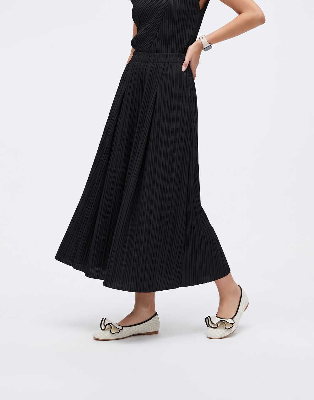 Wrinkle-Free, Cooling & Breathable Free Size Nelle Pants With Stretchy Waistband