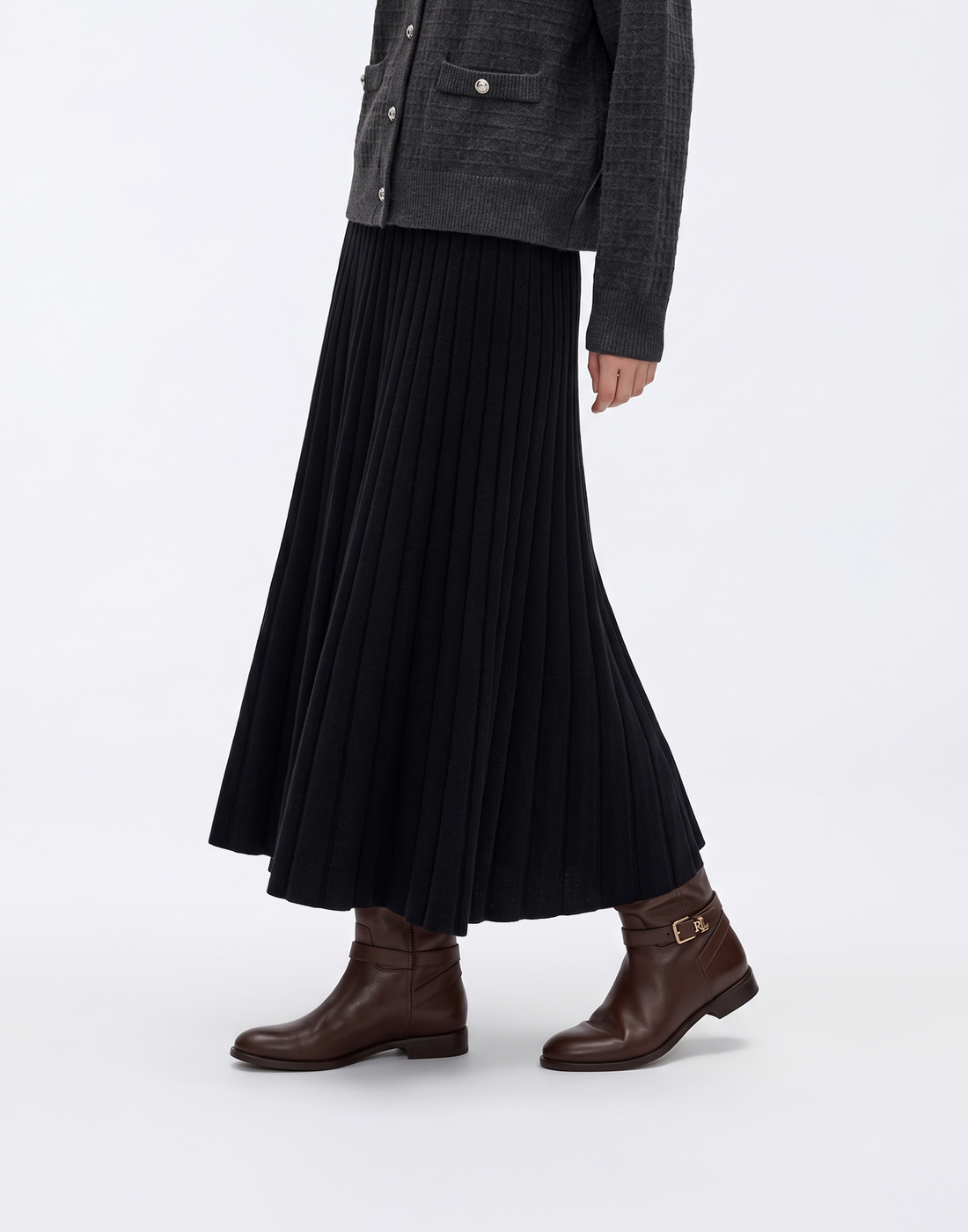 Buttery Soft, Warm & Free Size Nordic Pleated Skirt With Stretchy Waistband