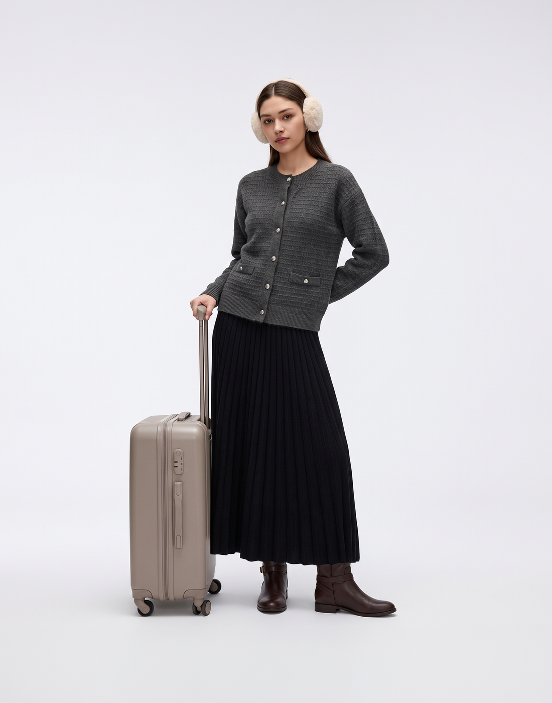 Buttery Soft, Warm & Free Size Nordic Pleated Skirt With Stretchy Waistband
