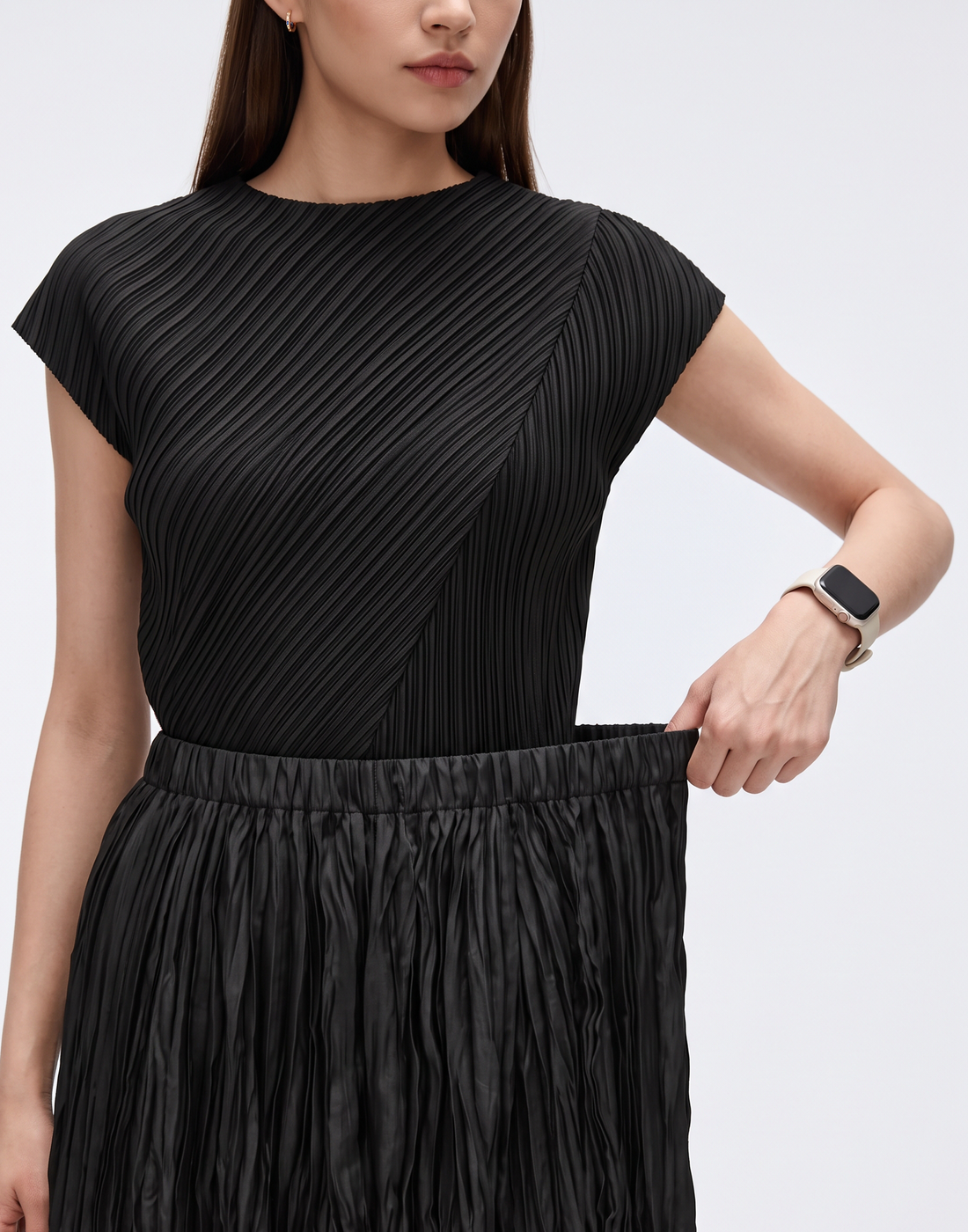Wrinkle-Free, Cooling & Breathable Free Size Pleated Vienna Skirt