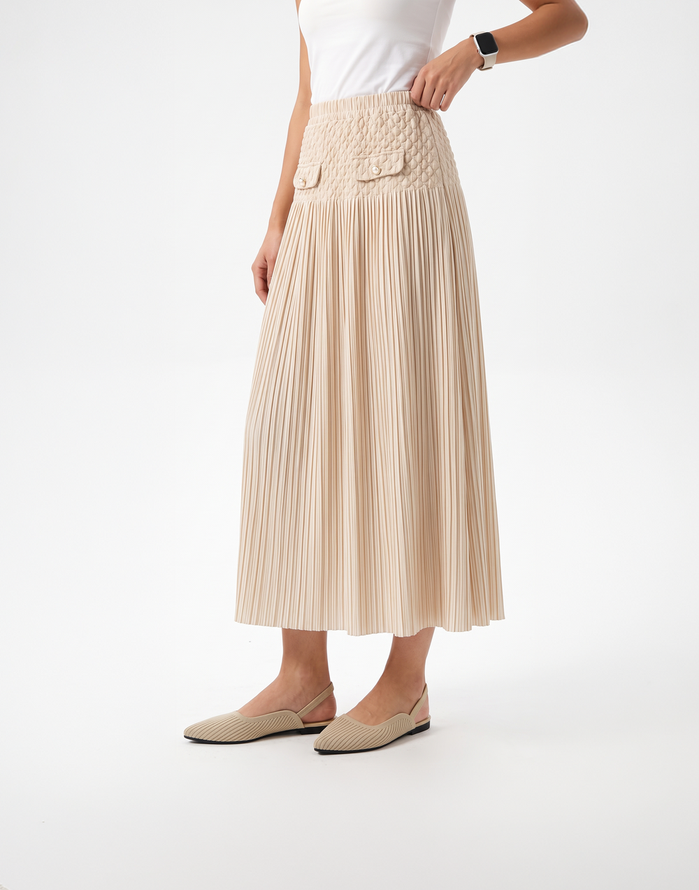 Wrinkle-Free, Cooling & Breathable Free Size Lit Pleated Set