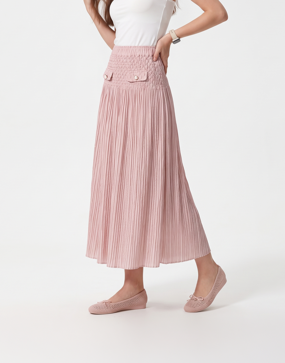 Wrinkle-Free, Cooling & Breathable Free Size Lit Pleated Set