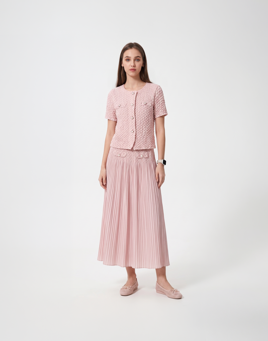 Wrinkle-Free, Cooling & Breathable Free Size Lit Pleated Set