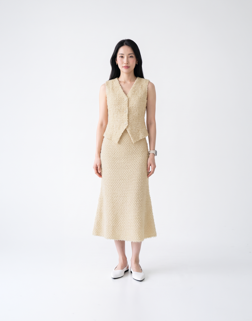 Wrinkle-Free, Cooling & Breathable Free Size Valencia Skirt With Stretchy Waistband