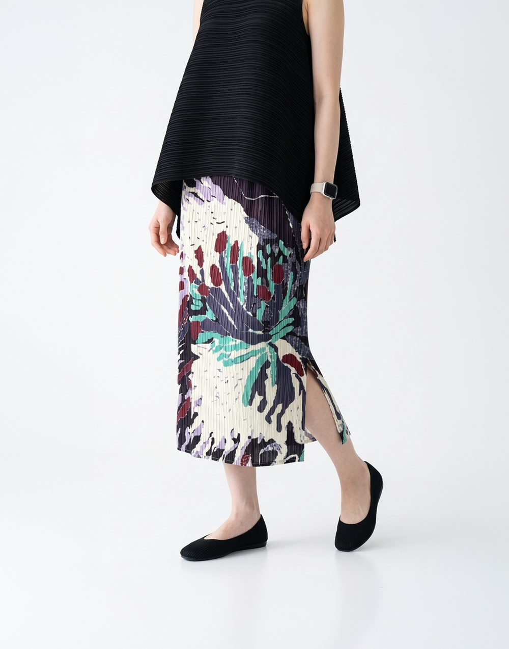 Wrinkle-Free, Cooling & Breathable Free Size Glimmer Skirt With Stretchy Waistband
