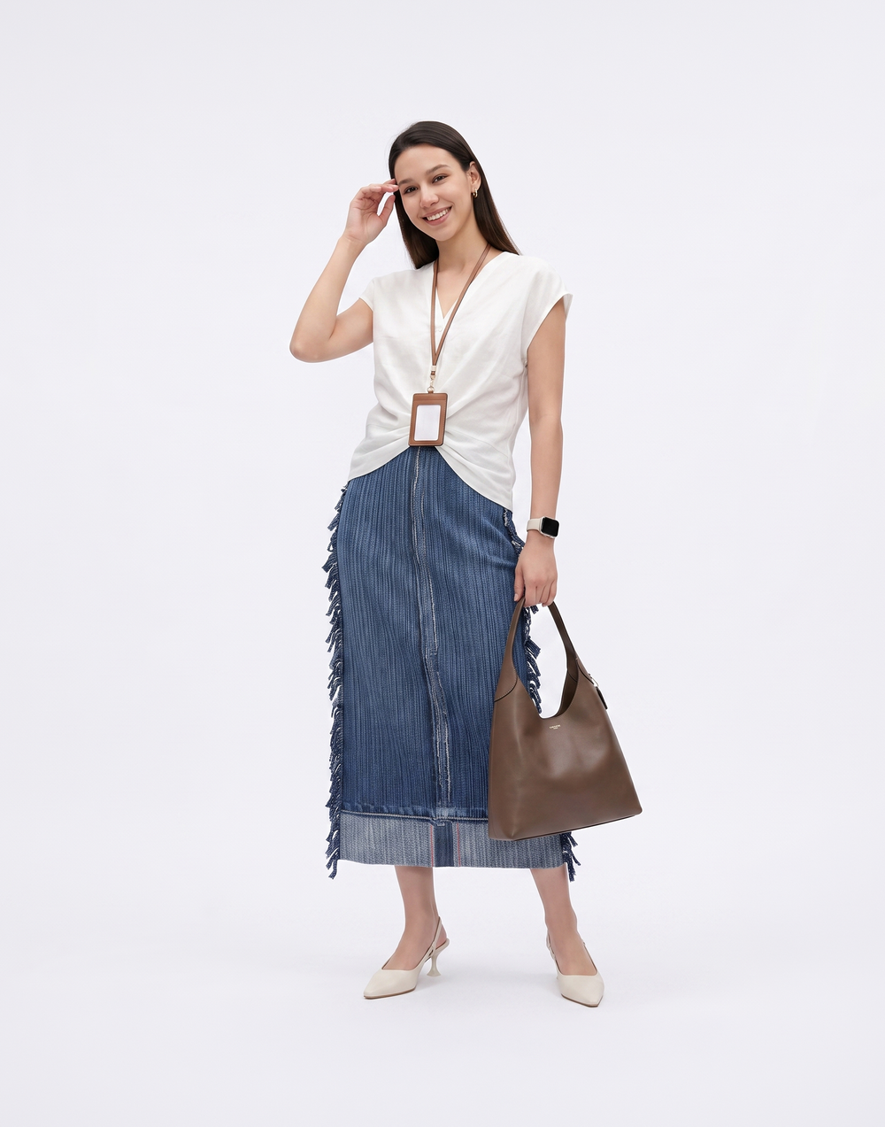 Wrinkle-Free, Cooling & Breathable Free Size Aspen Denim Skirt With Pockets