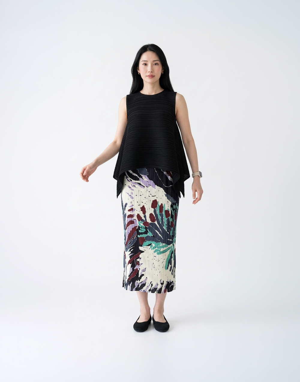 Wrinkle-Free, Cooling & Breathable Free Size Glimmer Skirt With Stretchy Waistband
