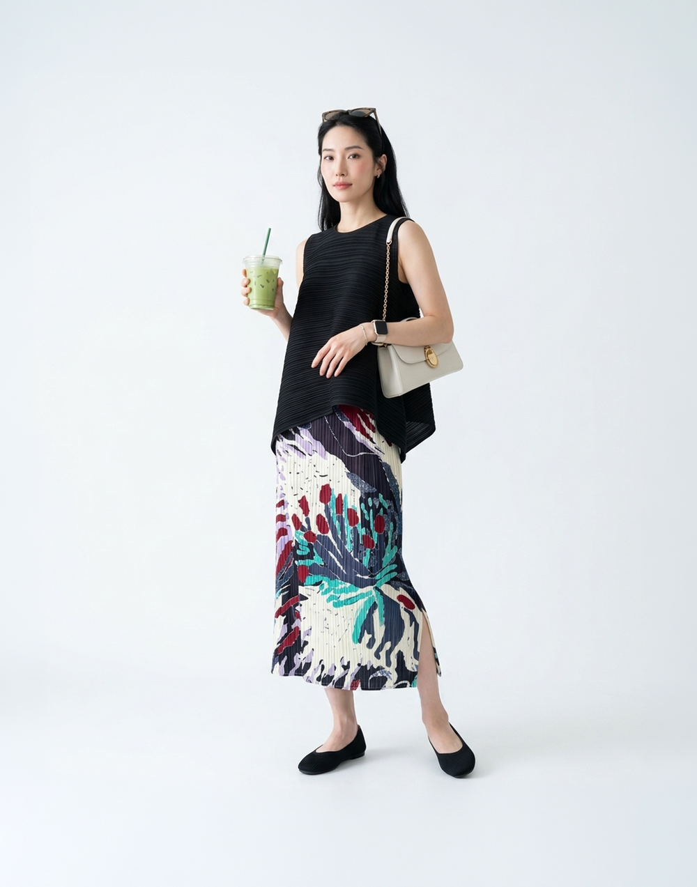 Wrinkle-Free, Cooling & Breathable Free Size Glimmer Skirt With Stretchy Waistband