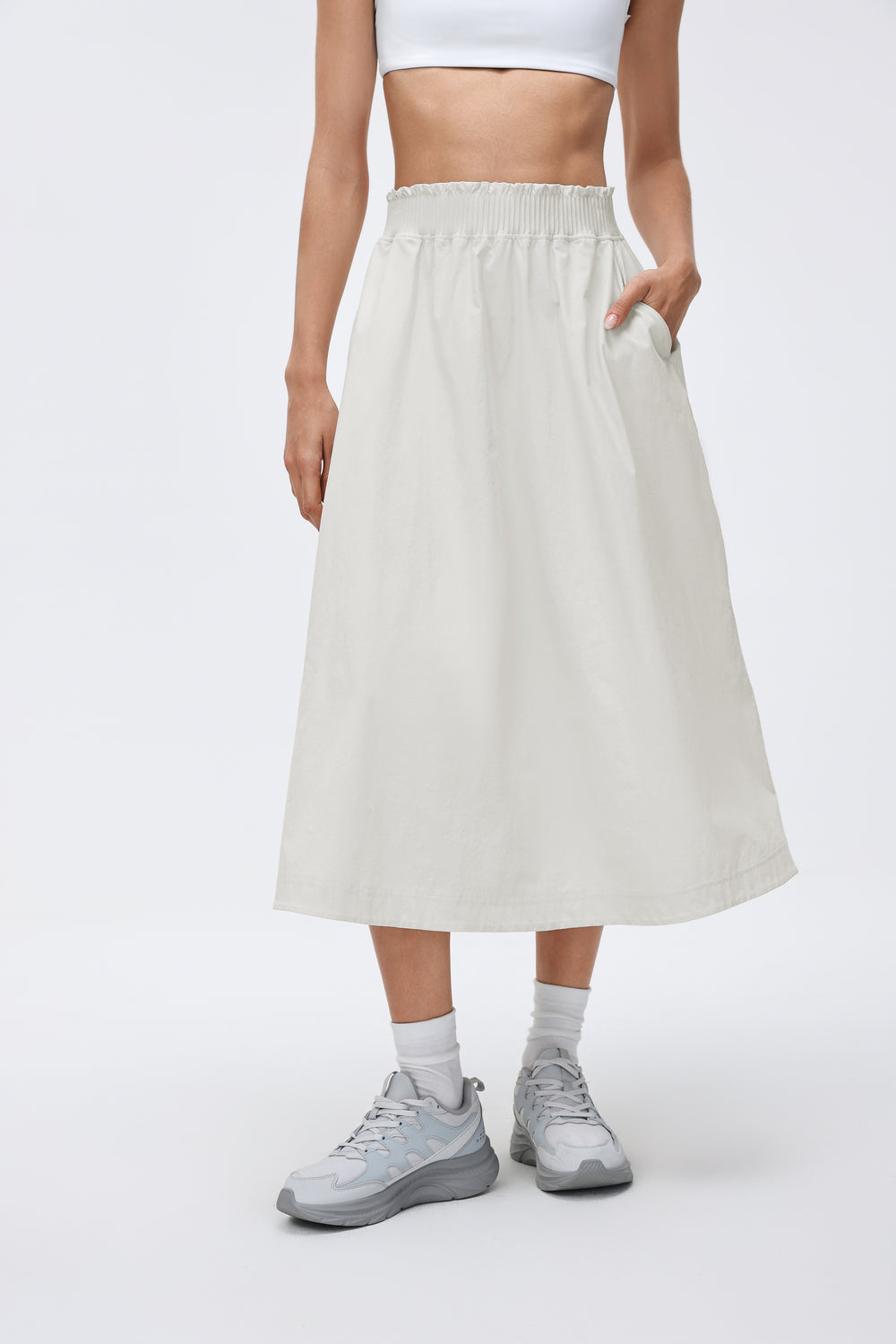 Wrinkle-Free, Cooling & Breathable Sunrise Skirt With Stretchable Waistband With Pockets