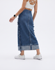 Wrinkle-Free, Cooling & Breathable Free Size Aspen Denim Skirt With Pockets