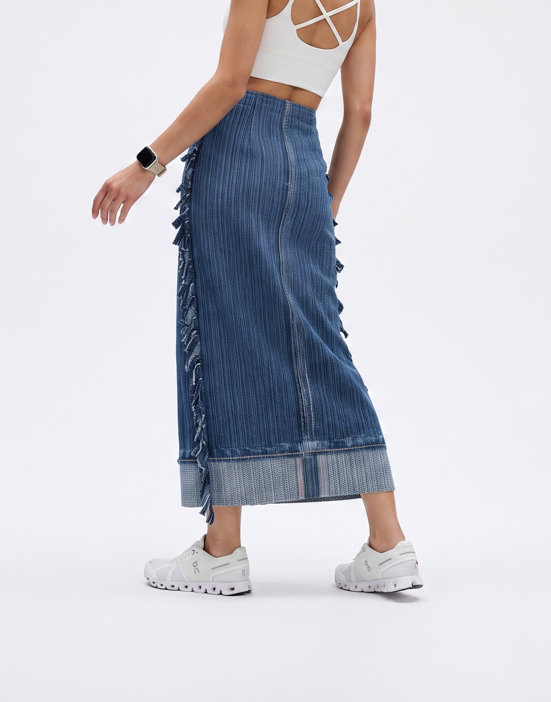 Wrinkle-Free, Cooling & Breathable Free Size Aspen Denim Skirt With Pockets