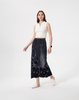Cooling, Breathable & Stretchy Free Size Manhattan Pleated Denim Skirt With Pockets