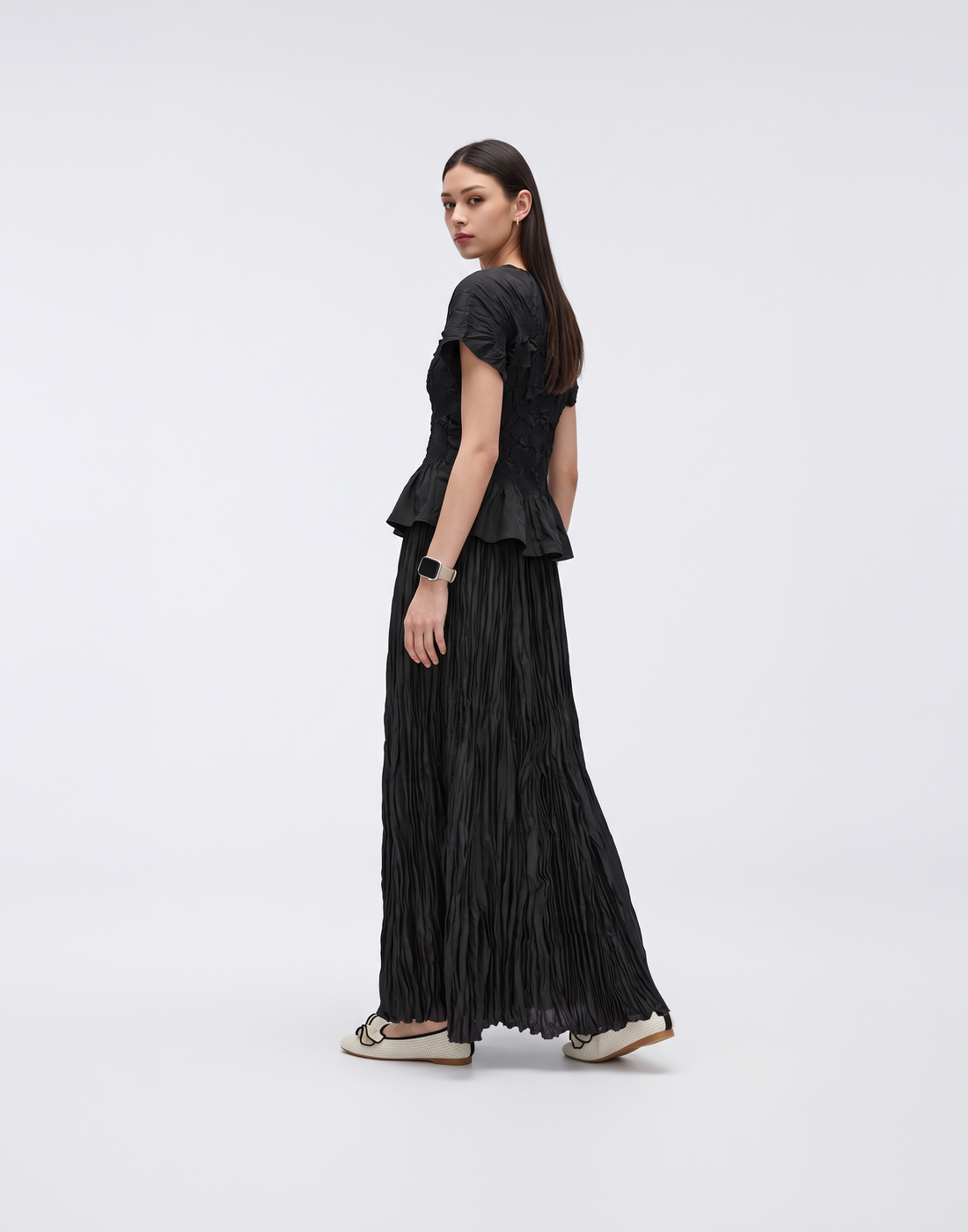 Wrinkle-Free, Cooling & Breathable Free Size Pleated Vienna Skirt