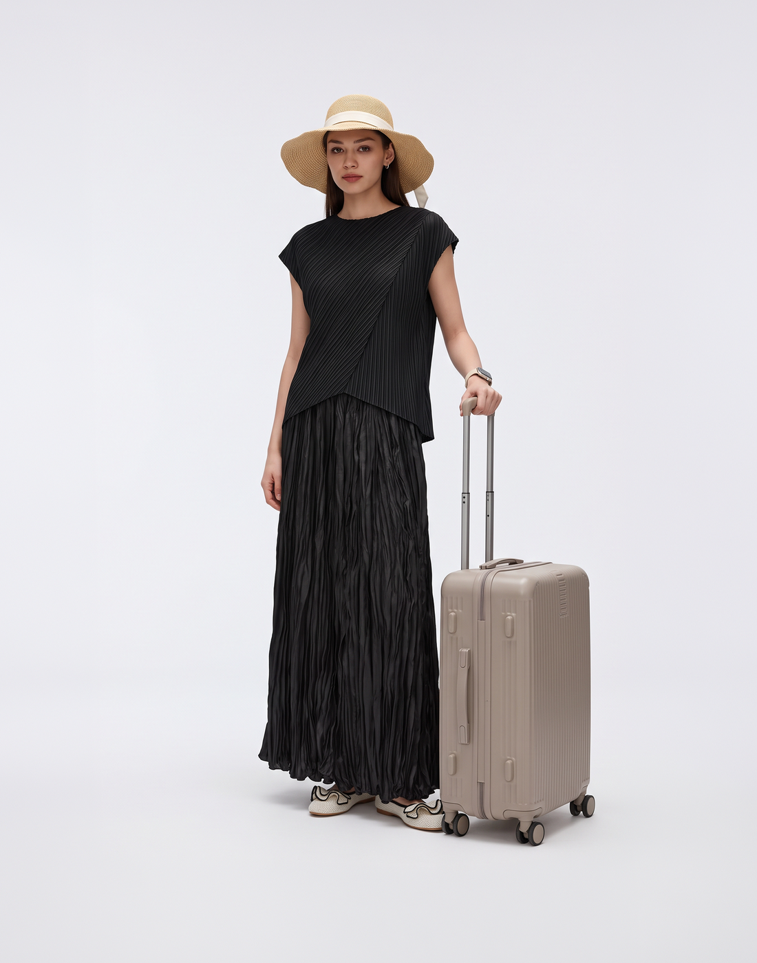 Wrinkle-Free, Cooling & Breathable Free Size Pleated Vienna Skirt