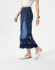 Cooling, Breathable & Stretchy Free Size Manhattan Pleated Denim Skirt With Pockets