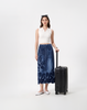 Cooling, Breathable & Stretchy Free Size Manhattan Pleated Denim Skirt With Pockets