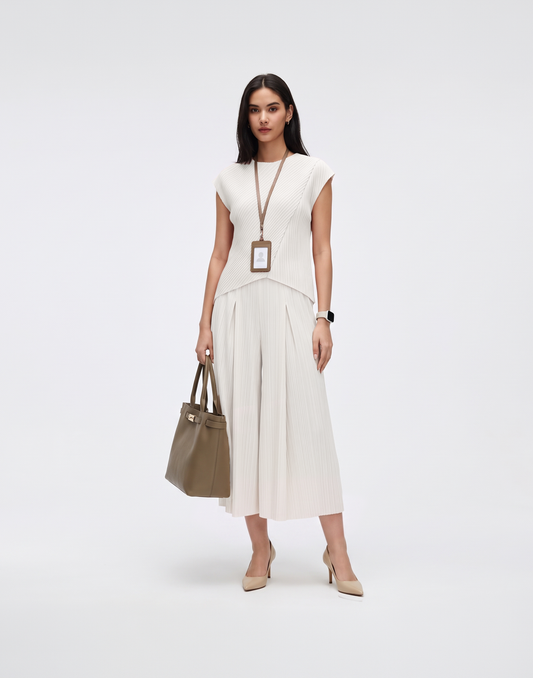 Wrinkle-Free, Cooling & Breathable Free Size Nelle Pants With Stretchy Waistband