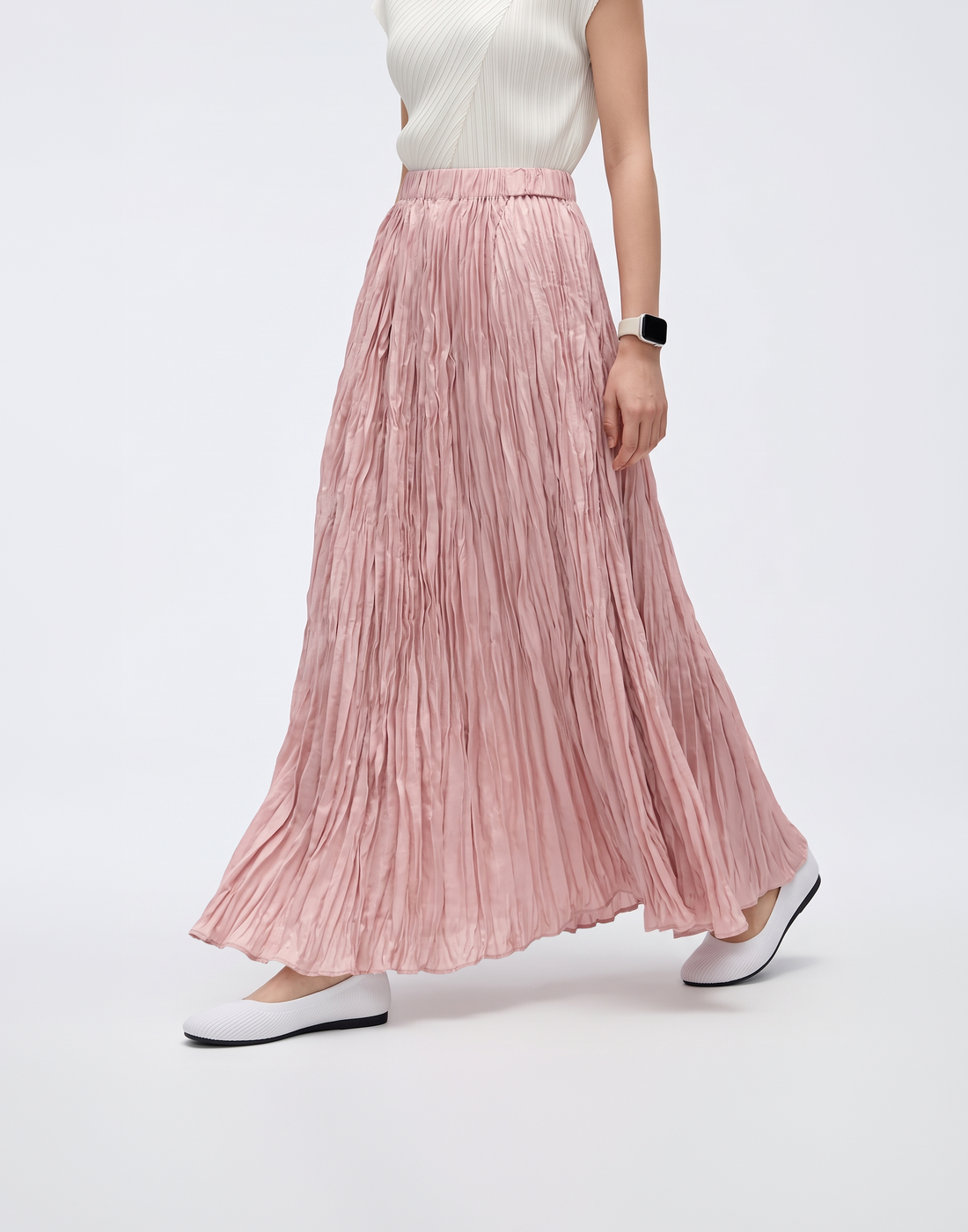 Wrinkle-Free, Cooling & Breathable Free Size Pleated Vienna Skirt