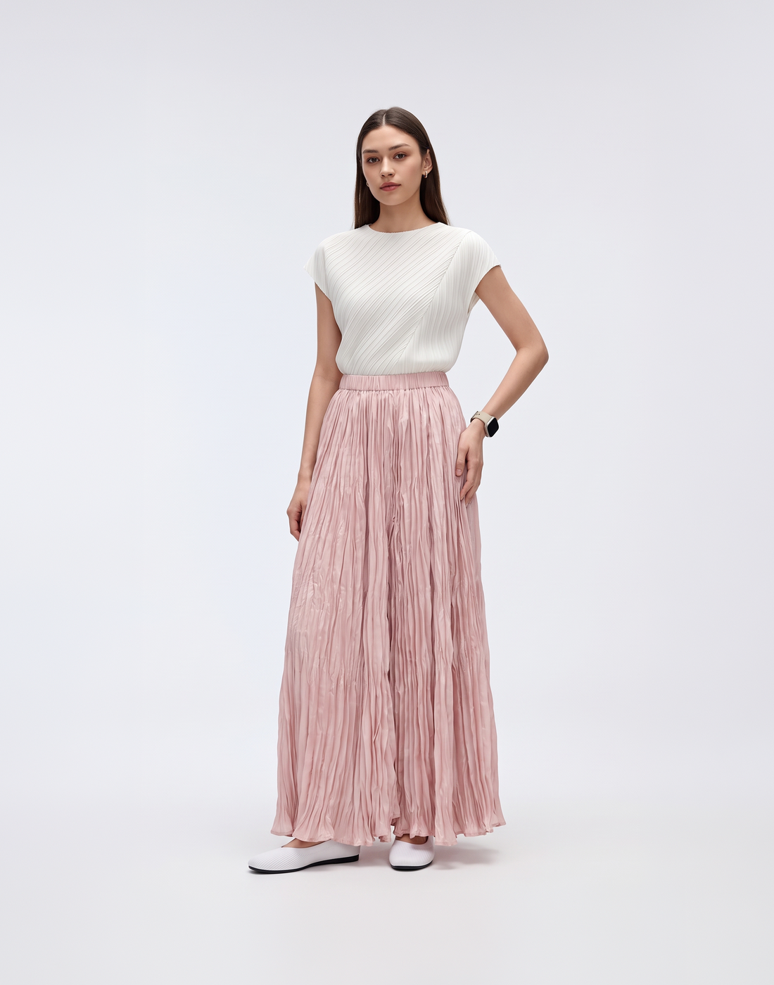 Wrinkle-Free, Cooling & Breathable Free Size Pleated Vienna Skirt