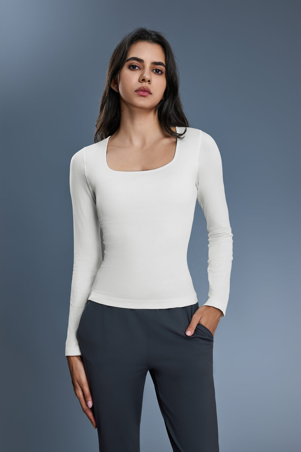 Buy 1, Get 1 Free - Buttery Soft Ribbed Lina Padded Top - For Chilly Climates