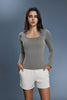Buy 1, Get 1 Free - Buttery Soft Ribbed Lina Padded Top - For Chilly Climates